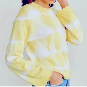 Elizabeth And James Tie Dye Knit Sweater Cotton Coastal Beach Roll Neck 90s-L